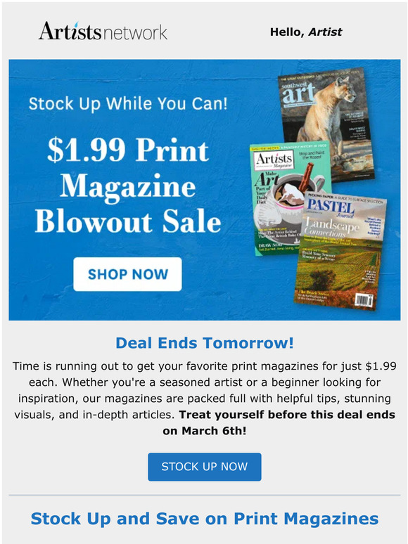 $1.99 Print Magazine Sale is Coming to an End!