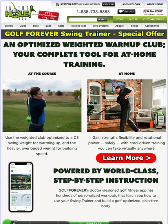IN THE HOLE! GOLF ⛳ GOLF FOREVER Swing Trainer SPECIAL OFFER SHOP