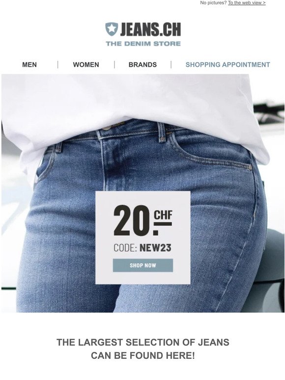 👖 CHF 20.– NEW-IN discount – JEANS.CH – free shipping