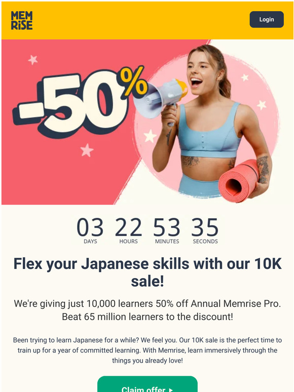 Memrise 10K: discounts running out fast! ⚡️