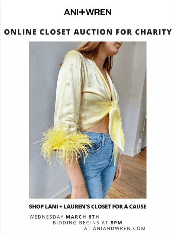 Online Closet Auction For Charity - Wednesday March 8th @ 8pm