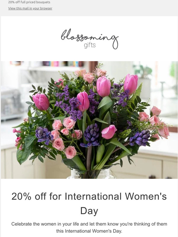Celebrate International Women's Day with 20% off