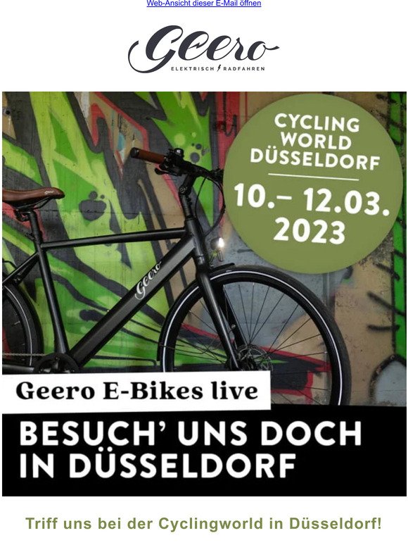 Sehen wir uns bei der Cyclingworld 🚲 in Düsseldorf?