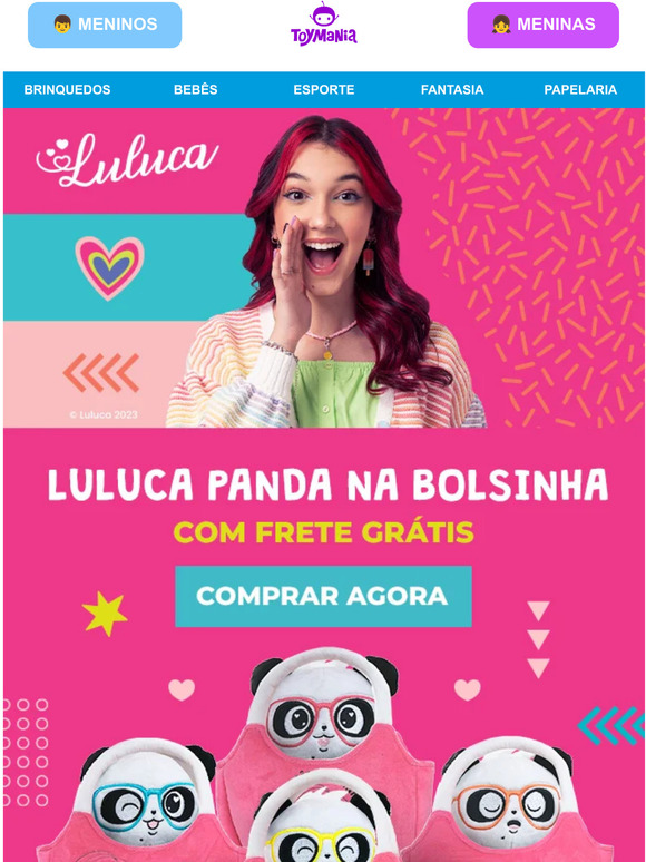 Luluca Panda na Bolsinha com Frete Grátis 🐼😍