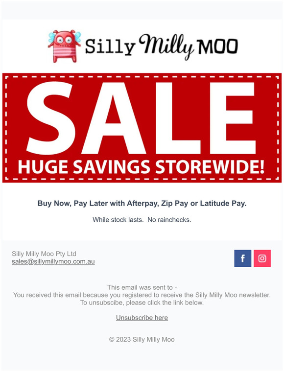 Storewide SALE - Huge Savings!