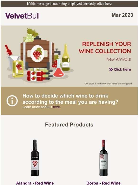 Replenish your wine collection - VelvetBull