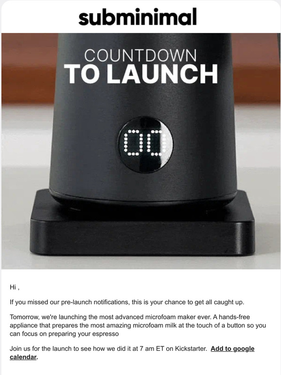 Subminimal Pte. Ltd Introducing the NanoFoamer Pro Milled