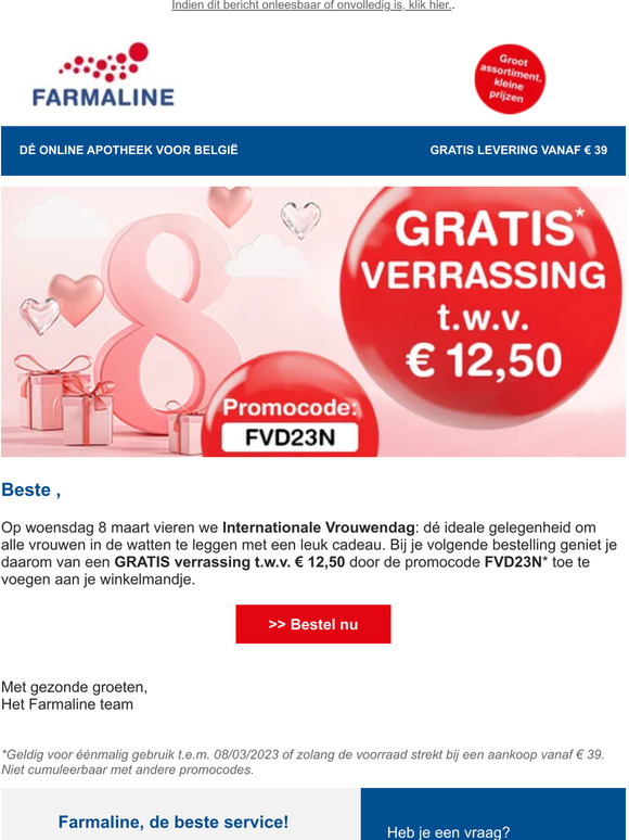 🎁 GRATIS verrassing t.w.v. € 12,50 voor Internationale Vrouwendag 🎁
