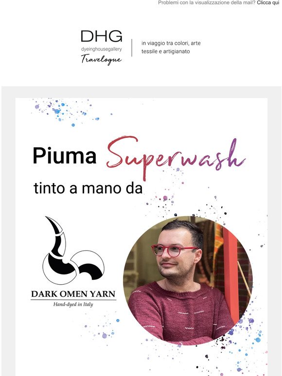 Piuma Superwash tinto a mano da Dark Omen Yarn
