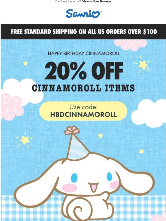 20% Off | Happy B-day, Cinnamoroll ✨