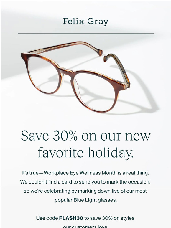 Save 30% on five bestselling styles