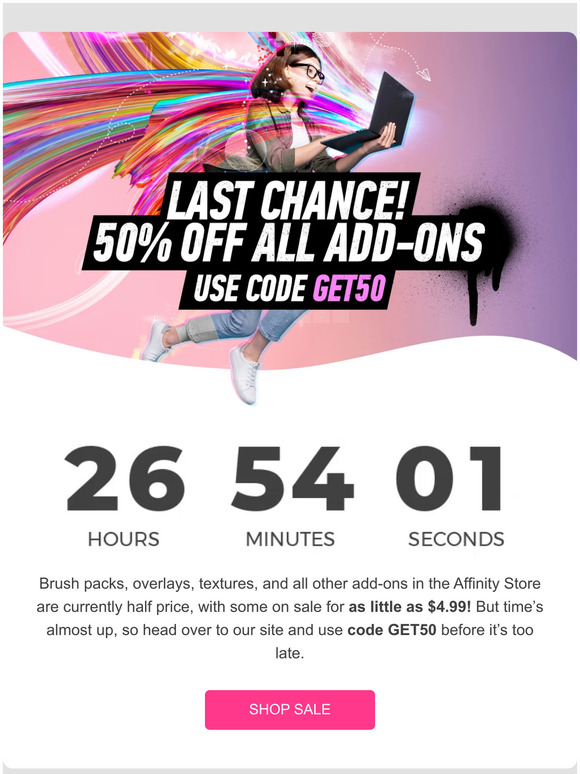 Last chance to get 50% off add-ons in our huge content sale❗️