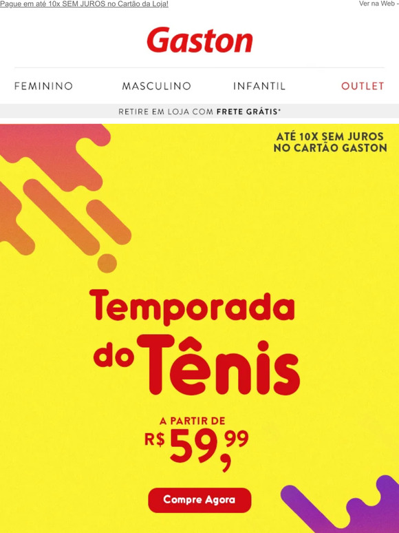 ﻿👟Temporada do Tênis! A partir de R$ 59,99