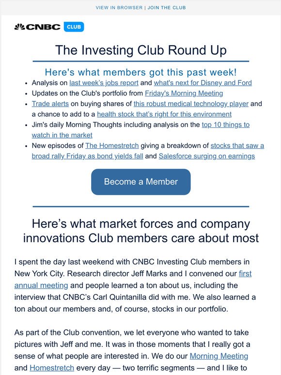 Here’s what market forces and company innovations Club members care about most
