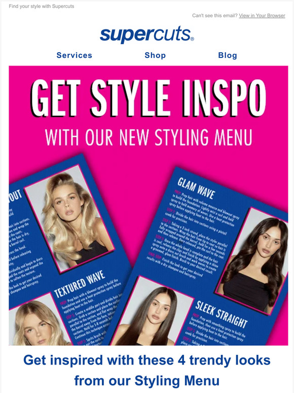Supercuts INTRODUCING Our NEW Styling Menu💙 Milled