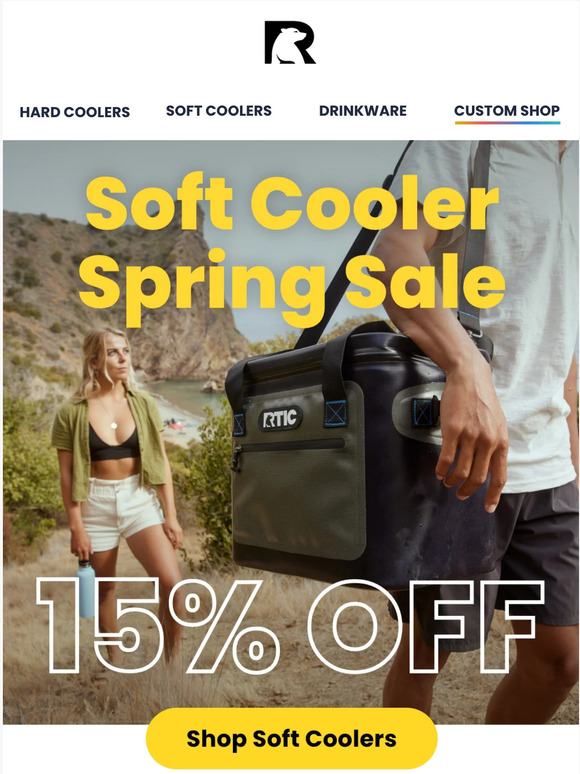 15% OFF Soft Pack Coolers (and more)!