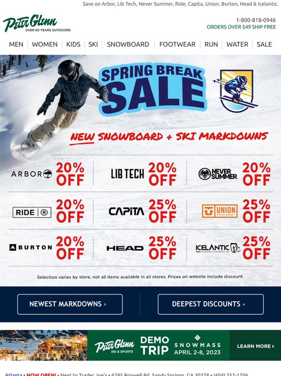 New Snowboard & Ski Markdowns Added! Shop the Spring Break Sale!