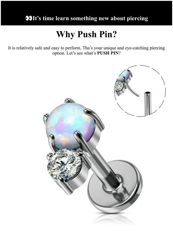 ouferbodyjewelry: 😎Do you know 🚀Push Pin Piercing Pros & Cons? | Milled