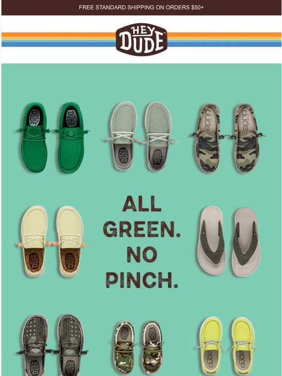 Hey Dude Shoes USA Green means goto ☘️ Milled