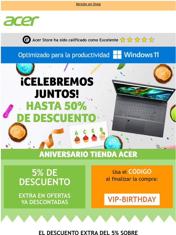 Grandes Ahorros de Cumpleaños en AHORA 🎁 HASTA 50% DE DESCUENTO + 5% EXTRA.