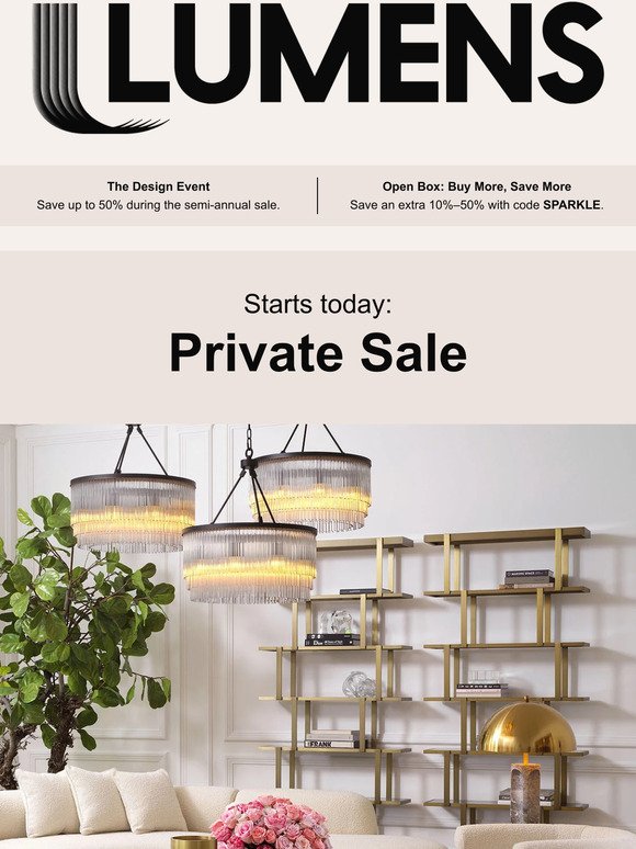 Open for your Private Sale savings.