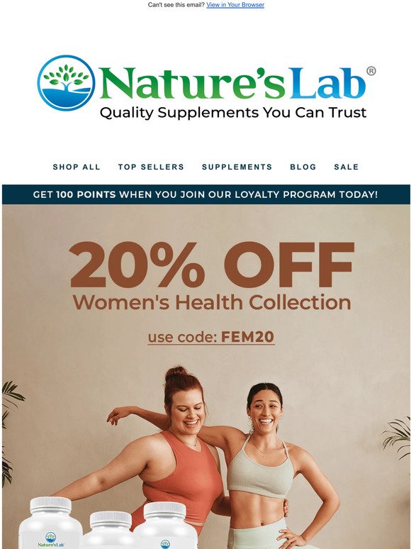 Save on Women’s Health- Take 20% OFF