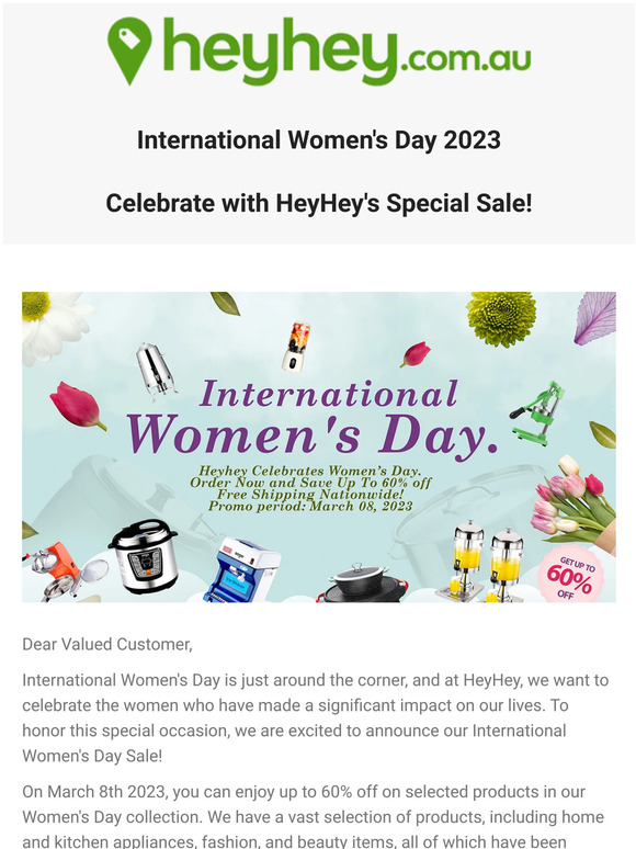 Shop our International Women's Day Sale - Celebrate with Up to 60% Off