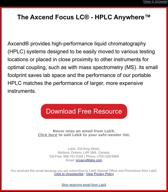 LabX Download The Axcend Focus LC® HPLC Anywhere™ Milled