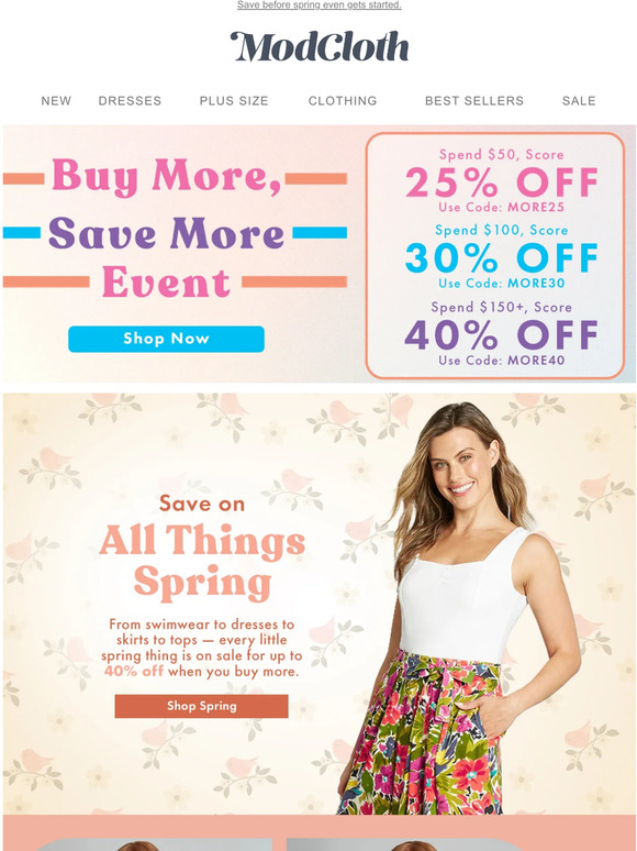 Spring for it: it’s up to 40% off!