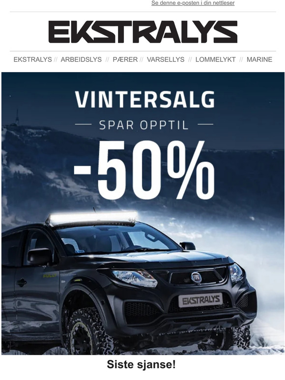 📌Opp til -50% rabatt på lys til bilen!