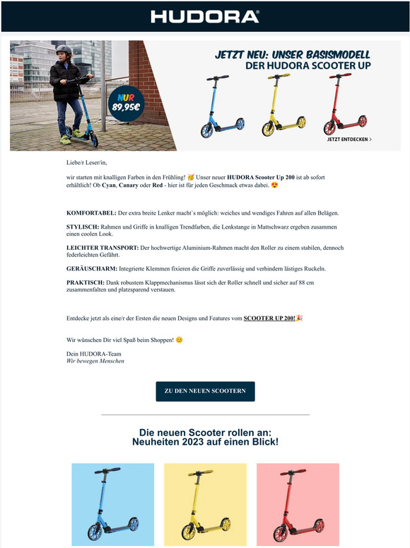 BRANDNEU & EXKLUSIV: Neue Scooter von HUDORA