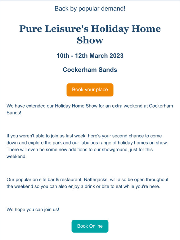 Extra Dates Added To Our Holiday Home Show!