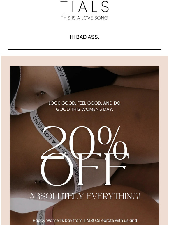 Women's Day exclusive sale – 20% off 💌