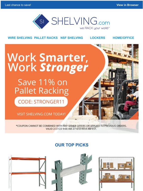 Last Chance To Save On Heavy Duty Pallet Racking