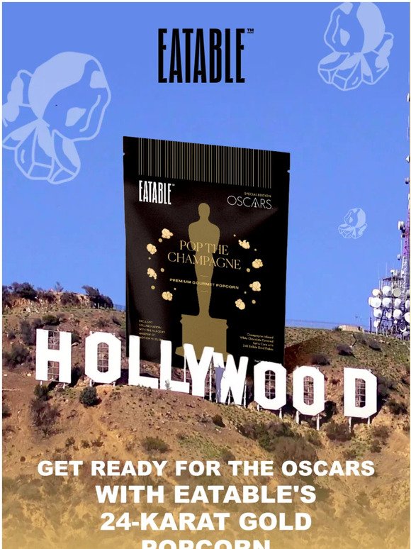 Get Ready for the Oscars with Eatable's 24-karat Gold Popcorn! 🍿🎥