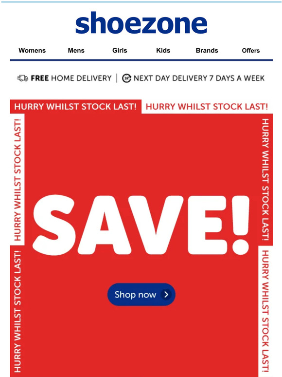 Shoe Zone Open me for savings you’ll love! Milled