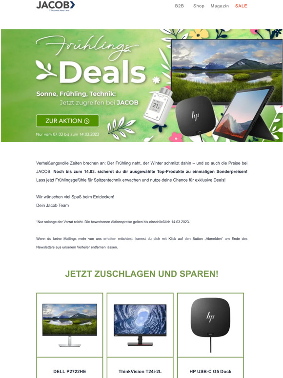 Die JACOB Frühlingsdeals sind da! 🌸 🛒