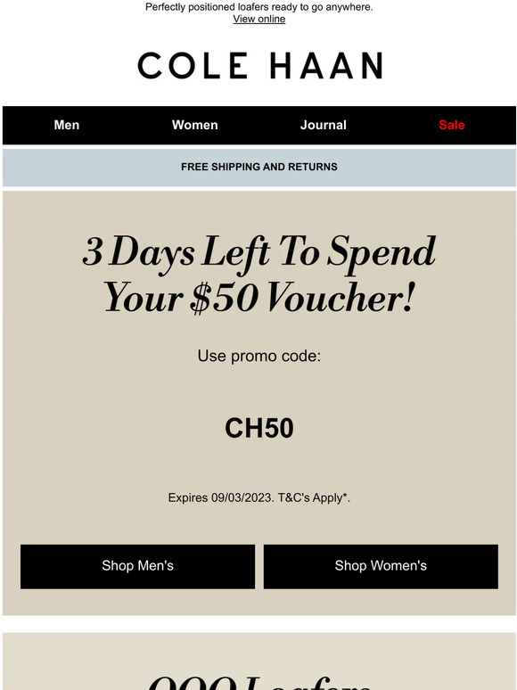 Your $50 Voucher Is Waiting | Plus New Topspin Loafers