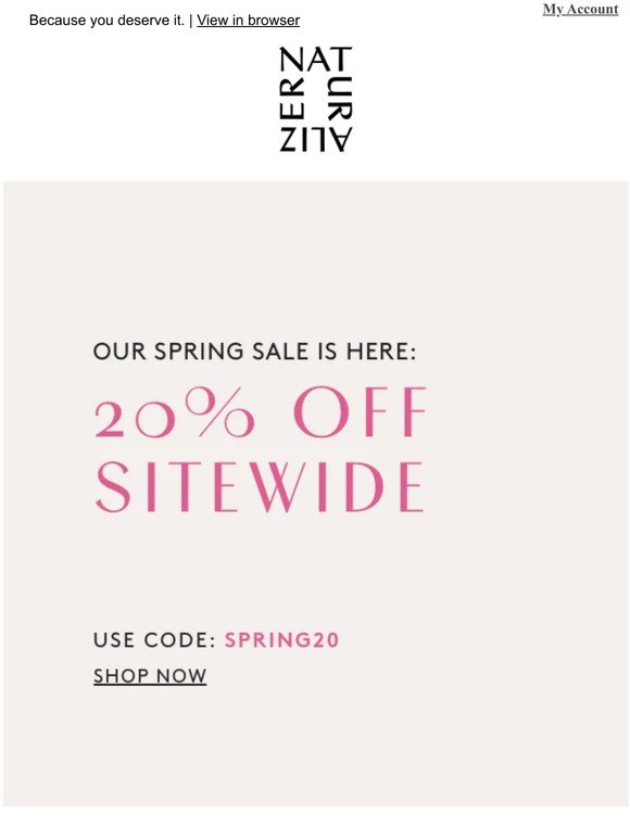 From us, to you: 20% off sitewide