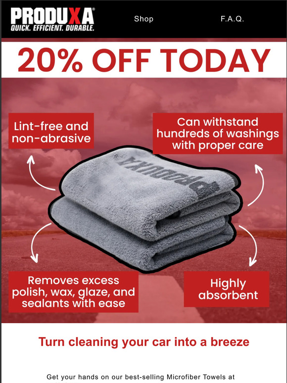 20% OFF Microfiber Towels! ✅