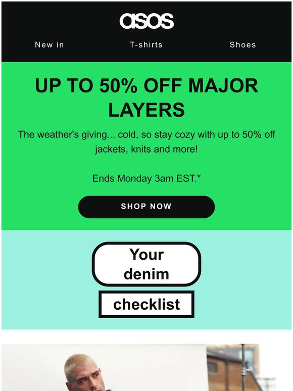 Up to 50% off major layers! 🧦