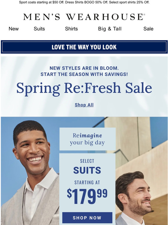 Men's Wearhouse Spring Refresh Sale STARTS TODAY! Milled