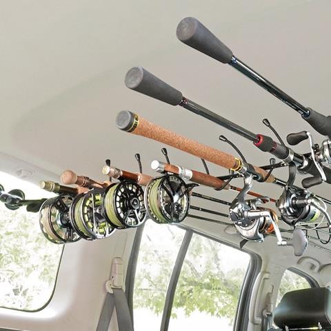 Smith Creek Rod Rack vehicle interior fly rod system holds 7 rod and reel combinations