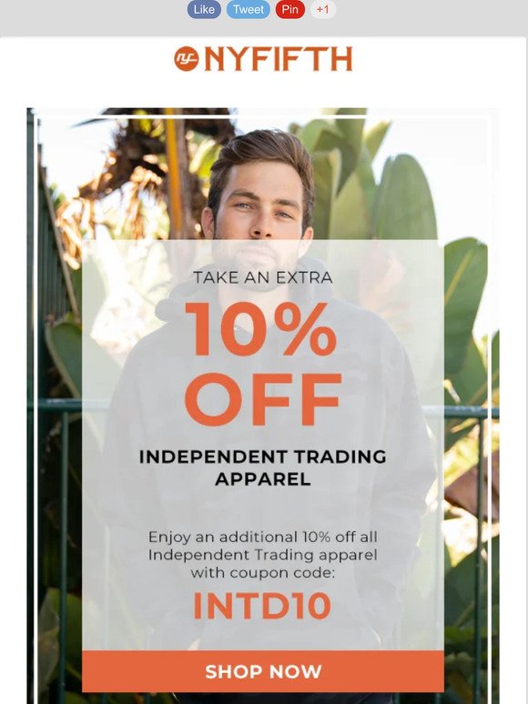 Email Exclusive 📣 Extra 10% Off All Independent Trading Apparel!