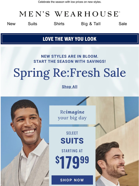 Men's Wearhouse Suits starting at 179.99 Milled