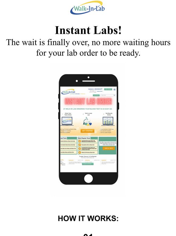 ⚡Celebrate with Walk-In Lab: Instant lab test orders and save $15