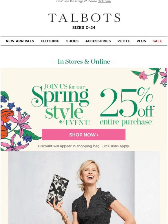 25% off everything SPRING STYLE EVENT