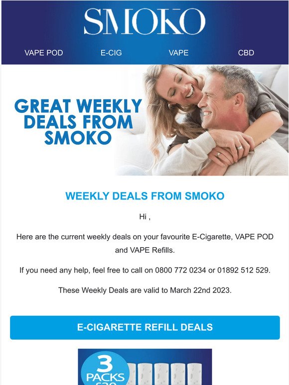 , New SMOKO Weekly Deals