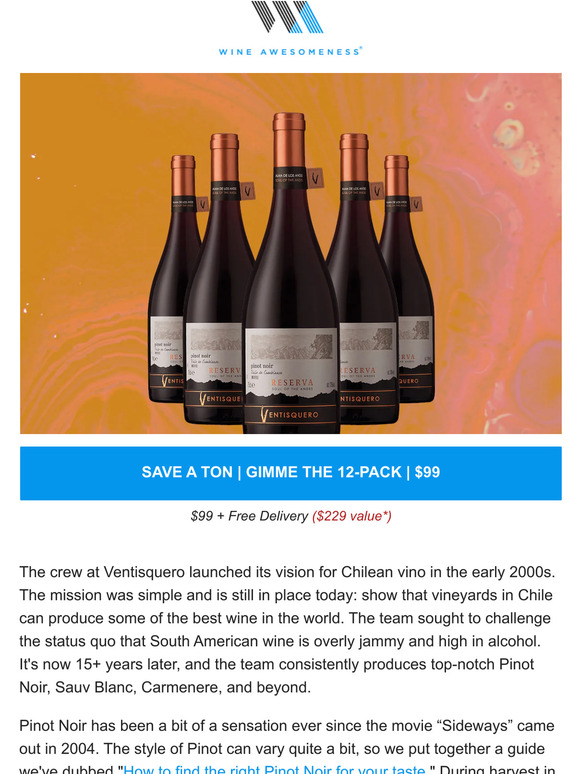 ***$99 cases... a pinot noir perf for everyday sippin'