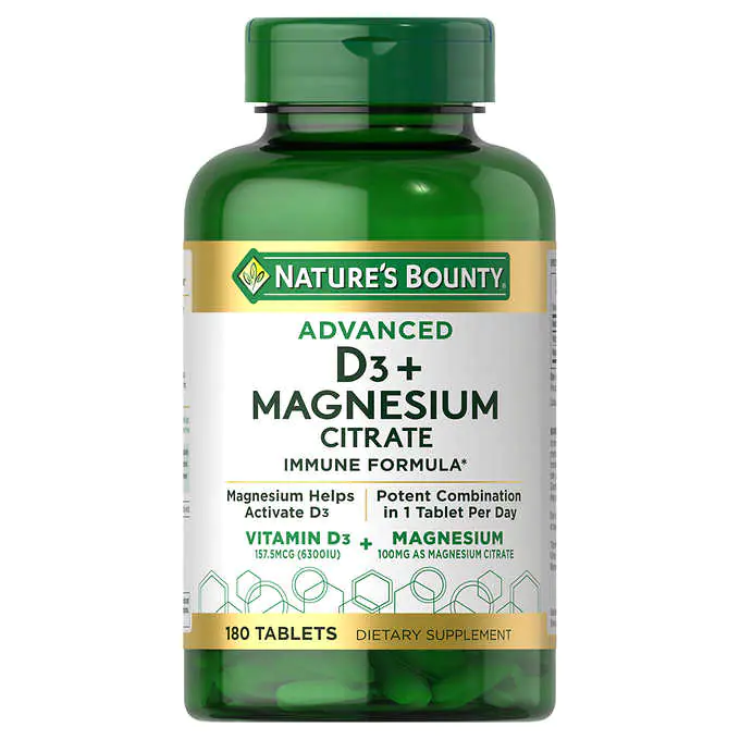 Nature’s Bounty Vitamin D3 + Magnesium Citrate